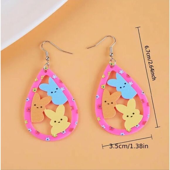 3 For 26 - Easter Resin Cut-Out Peeps Earrings - Picture 2 of 5
